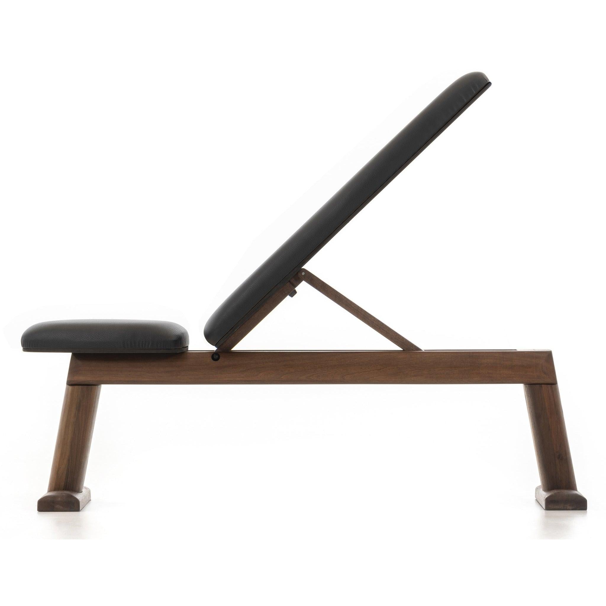 Yen Yoga & Fitness - Nohrd Weight Training Bench-Walnut-artificial black leather