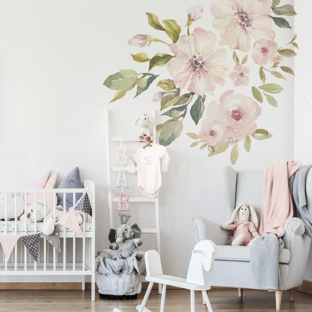 Pull Up Bar Doorframe - Muursticker - Bloemen no
